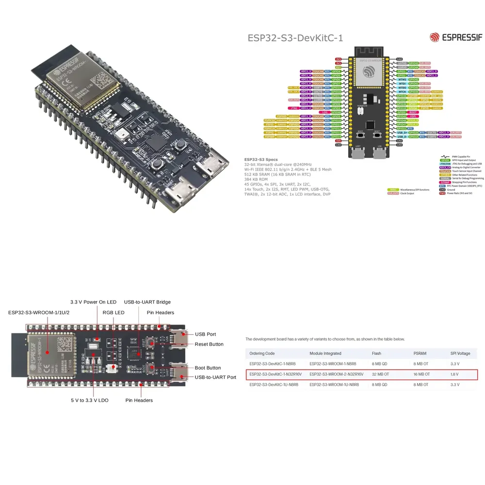 Esp32 S3 - Плата разработки Espressif ESP32-S3-DevKitC-1 с модулем