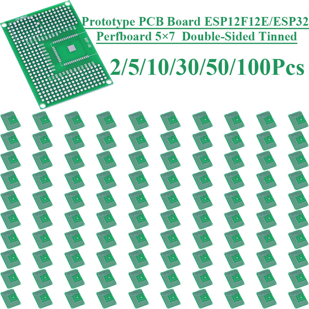 Esp8266 - 2-100 шт. двусторонних оловянных плат-прототипов 5x7