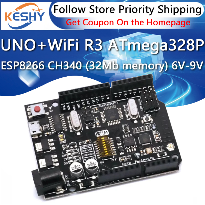 Esp8266 Nodemcu - UNO + Wi-Fi R3 ATmega328P +