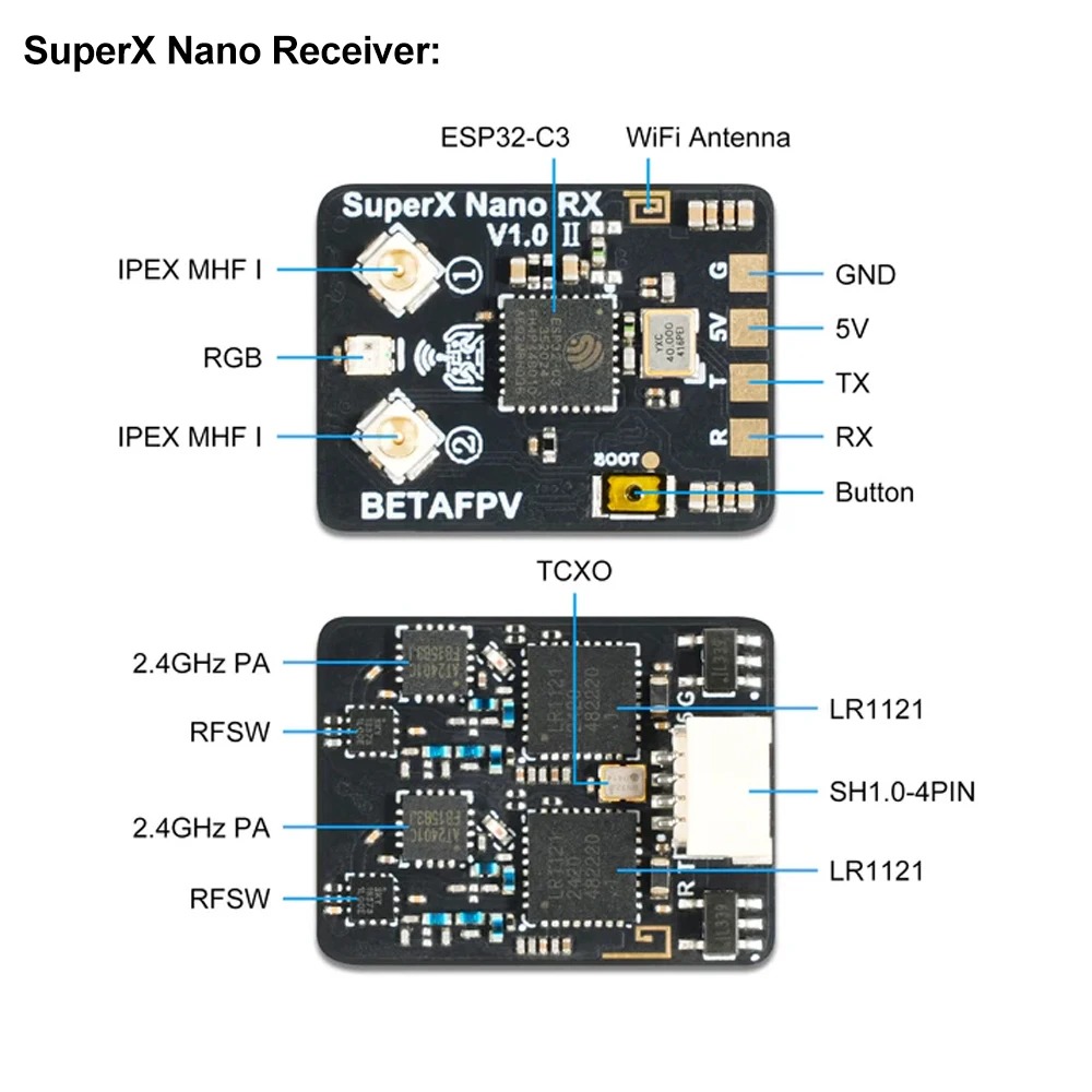 Приемник BETAFPV SuperX Nano E – обзор и цена Esp32 C3